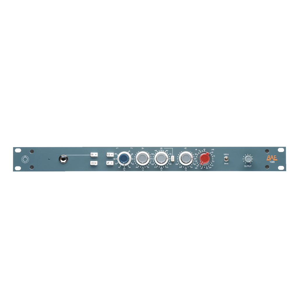 BAE 1028 with PSU Single Channel Mic Preamp / DI with EQ & Power Supply