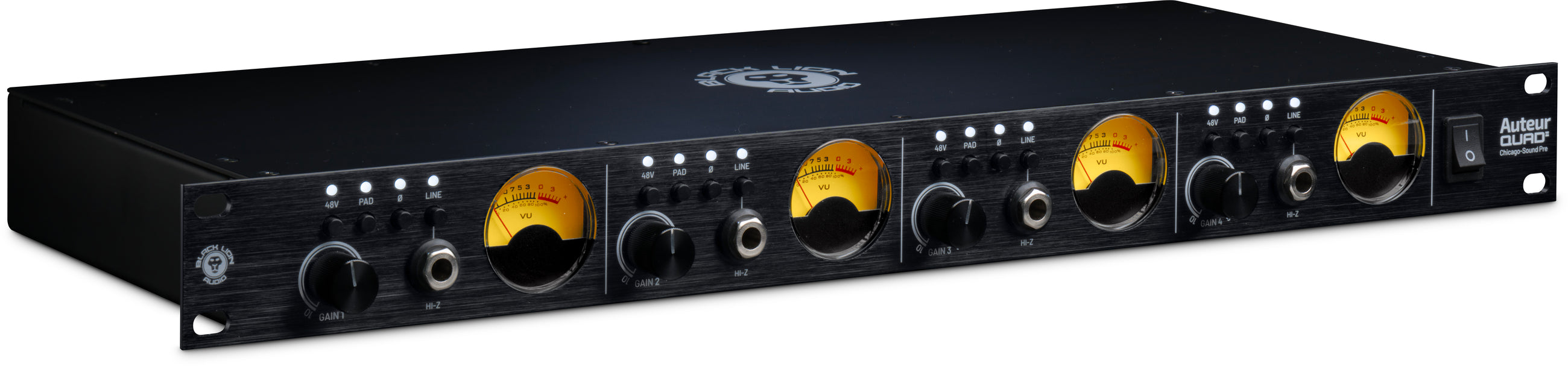 Black Lion Audio Auteur Quad 2 Versatile 4-Channel Mic/Line/DI Preamp with Cinemag Transformers