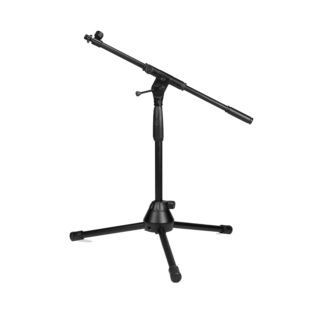 Gravity TMS 4232 B Touring Series Short Round Base Microphone Stand with 2-Point Adjustment Telescoping Boom