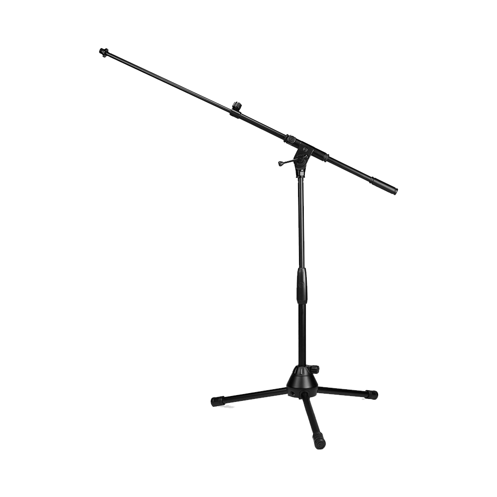 Gravity TMS 4232 B Touring Series Short Round Base Microphone Stand with 2-Point Adjustment Telescoping Boom