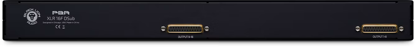 Black Lion Audio PBRXLR16FDSUB 16-point Gold-Plated Female XLR/DB25 Patchbay