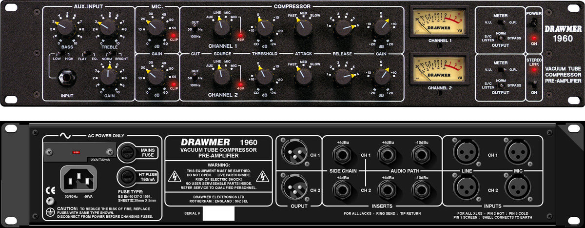 Drawmer 1960 - Mic Pre / Vacuum Tube Compressor – Oceania Audio Sales