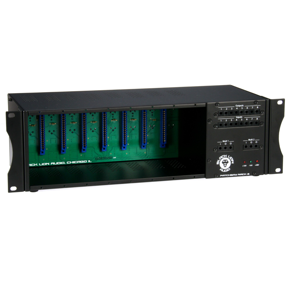 –　Lion　–　8-Slot　Series　Sales　Built-in　Rack　with　500　Oceania　Audio　Black　Patchbay　PBR-8　Audio