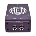 AEA phantom powered direct box with input and thru connectors on a white background