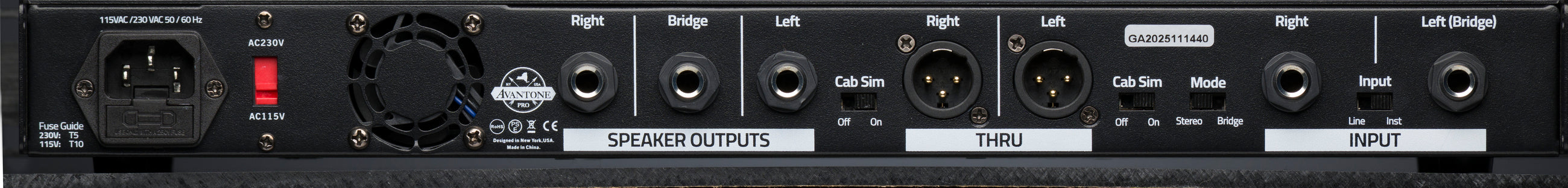 AvantonePro GTR-100  100-watt, 2-channel, rack-mountable solid state guitar amplifier