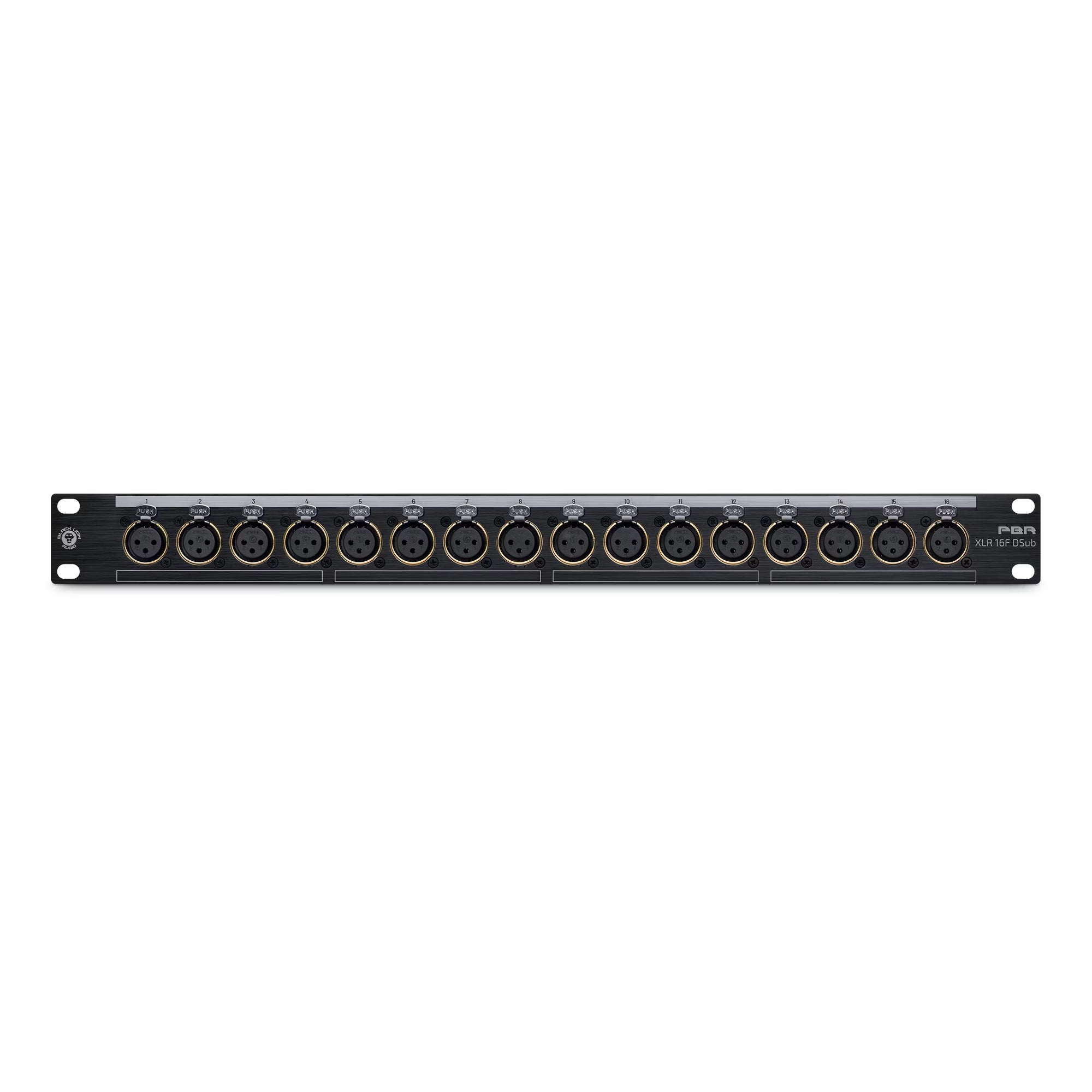 Black Lion Audio PBRXLR16FDSUB 16-point Gold-Plated Female XLR/DB25 Patchbay
