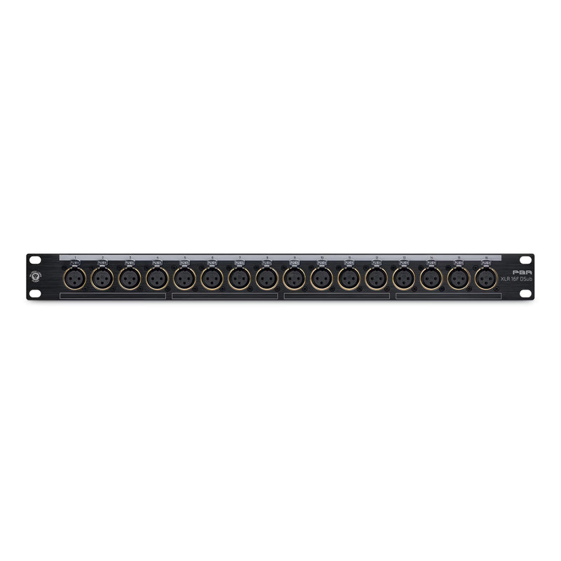 Black Lion Audio PBRXLR16FDSUB 16-point Gold-Plated Female XLR/DB25 Patchbay