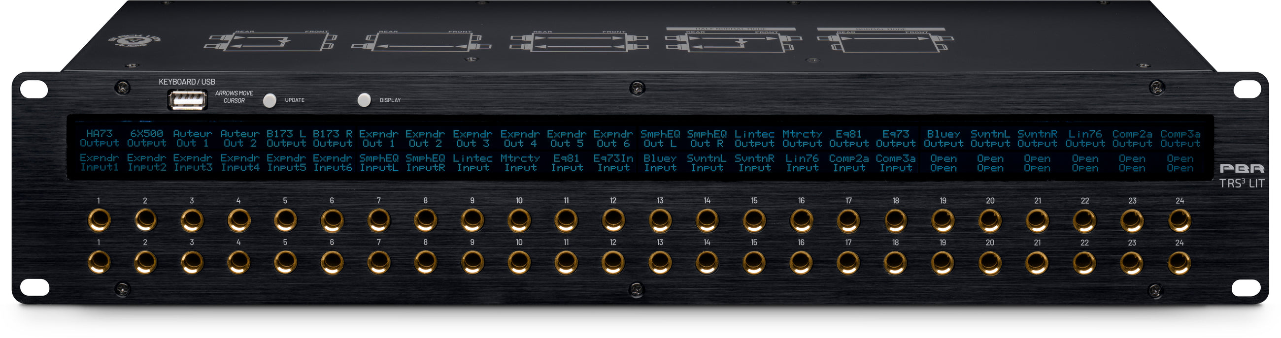 Black Lion Audio PBR TRS3-LIT 48-Point TRS Patchbay with Customisable LED Display