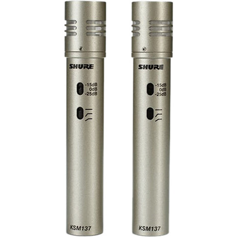 Shure KSM 137  Cardioid Instrument Small Diaphragm Microphone Stereo pair