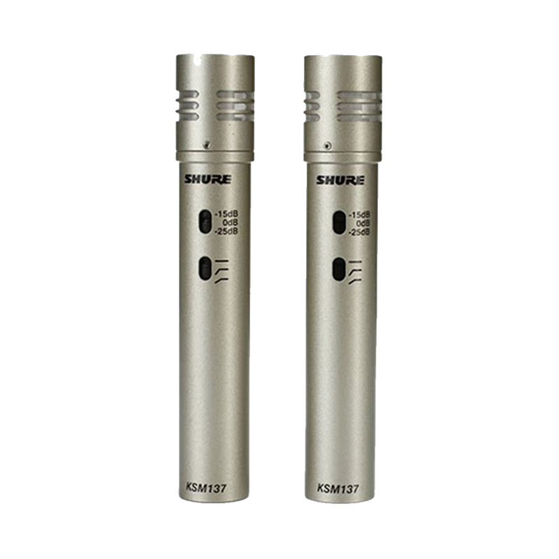Shure KSM 137 Cardioid Instrument Small Diaphragm Microphone Stereo Pair