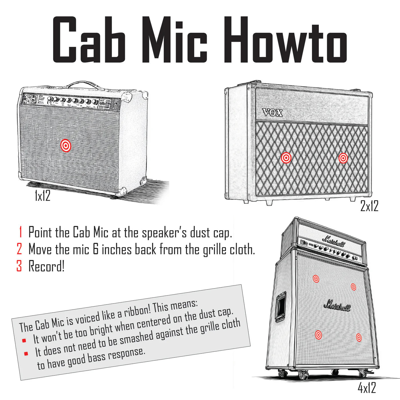 Roswell Pro Audio Cab Mic - Guitar Microphone