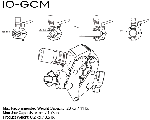 Triad-Orbit IO-GCM, IO-Equipped Mini Grip Clamp