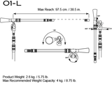 TRIAD-ORBIT O1-L, SINGLE LONG ARM, 37.5″, ORBITAL BOOM